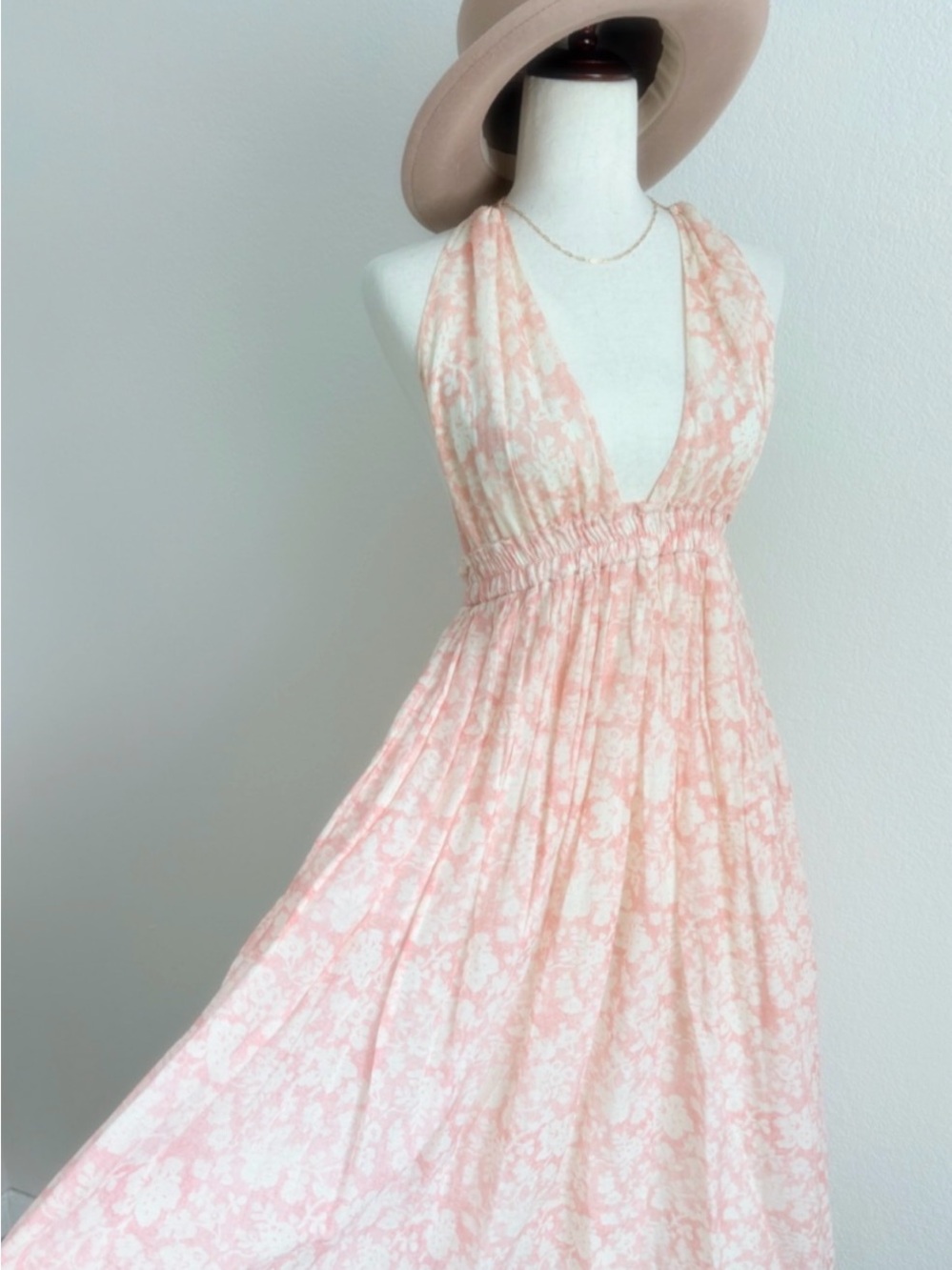 LoveShackFancy Silk Blend Floral Halter Maxi Dress - Picture 2 of 11